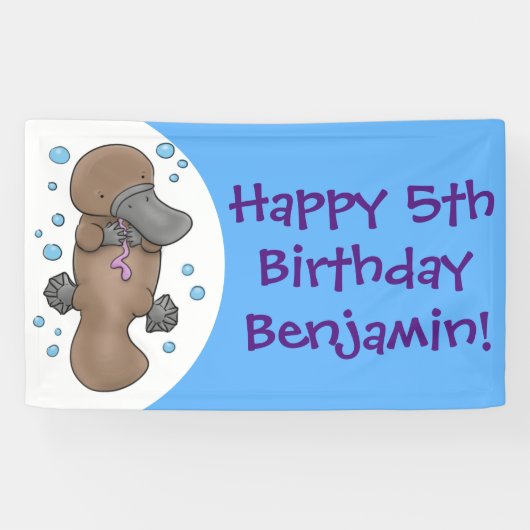 かわいいハッピーハッピーベビーのカートゥーイラストレーション 横断幕 (横)