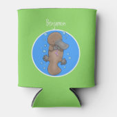 かわいいハッピーハッピーベビーのカートゥーイラストレーション 缶クーラー (正面)