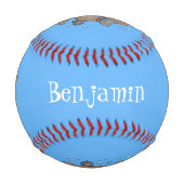 かわいいハッピーハッピーベビーのカートゥーイラストレーション 野球ボール (正面)