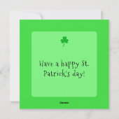 かわいいハッピーハッピーSt patricks day黒猫エメラルドグリーン シーズンカード (裏面)