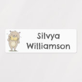 かわいいハッピーハムスターとピーナッツの漫画パーソナライズされた ラベル (デザイン2)