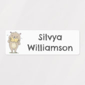 かわいいハッピーハムスターとピーナッツの漫画パーソナライズされた ラベル (デザイン1)