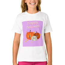 かわいいハッピーハロウィンのかぼちゃの顔Tシャツ
