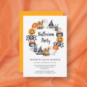 かわいいハッピーハロウィンイラストパーティー 招待状