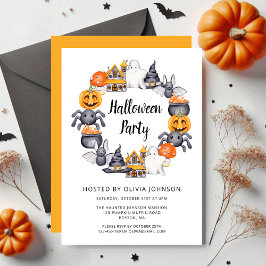 かわいいハッピーハロウィンイラストパーティー 招待状