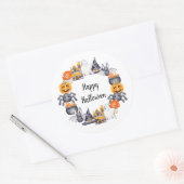 かわいいハッピーハロウィンイラスト ラウンドシール (封筒)