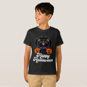 かわいいハッピーハロウィン黒猫 Tシャツ (正面フル)