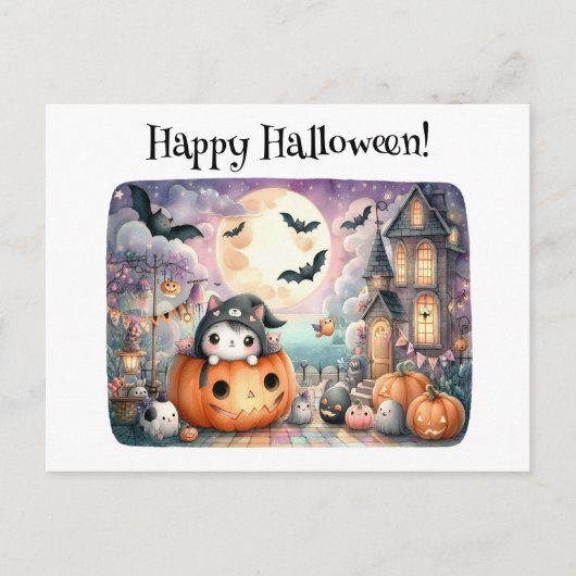 かわいいハッピーハローウィンかわいい ポストカード (正面)
