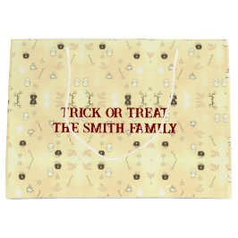 かわいいハッピーハローウィンのトリックまたはトリート ラージペーパーバッグ
