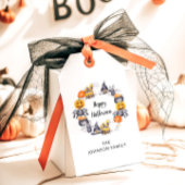 かわいいハッピーハローウィンイラストレーションパーティー ギフトタグ