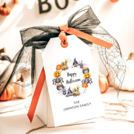 かわいいハッピーハローウィンイラストレーションパーティー ギフトタグ