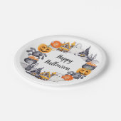 かわいいハッピーハローウィンイラストレーション紙プレート ペーパープレート (アングル)