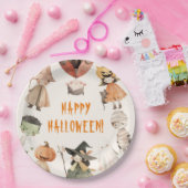 かわいいハッピーハローウィンキッズコスチュームパーティー ペーパープレート (パーティー)