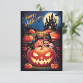 かわいいハッピーハローウィングリーティングカード#6 招待状 (スタンド正面)
