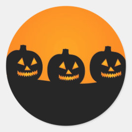 かわいいハッピーハローウィンハロウィーンのカボチャのちょうちん ラウンドシール