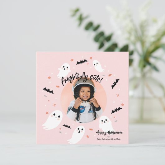 かわいいハッピーハローウィンフォトカード 招待状 (スタンド正面)