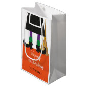 かわいいハッピーハローウィン魔女パーソナライズされた脚 スモールペーパーバッグ (正面アングル)