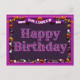 かわいいハッピーハローウィン/誕生日 ポストカード