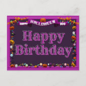 かわいいハッピーハローウィン/誕生日 ポストカード (正面)