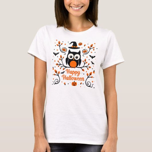 かわいいハッピーハローウィン Tシャツ (正面)