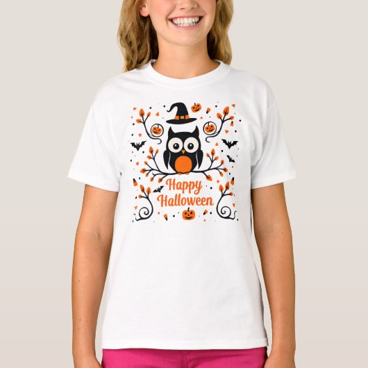かわいいハッピーハローウィン Tシャツ (正面)