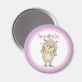 かわいいハッピーハ食べンスターのピーナッツ漫画 マグネット (正面/裏面)