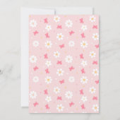 かわいいハッピーバタフライピンクフローラガール1st誕生日 招待状 (裏面)