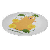 かわいいハッピーバターナットカボチャのグルドマンガ カッティングボード (角)