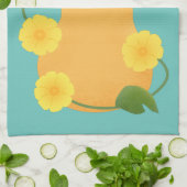 かわいいハッピーバターナットカボチャのグルドマンガ キッチンタオル (折り畳み)