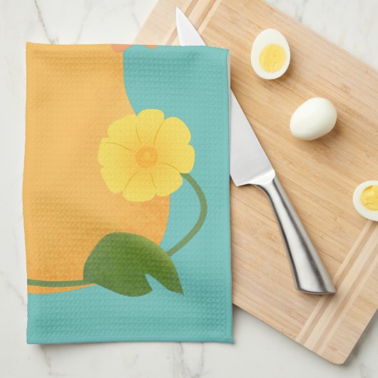 かわいいハッピーバターナットカボチャのグルドマンガ キッチンタオル (四つ折り)