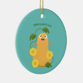 かわいいハッピーバターナットカボチャのグルドマンガ セラミックオーナメント (右)