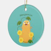 かわいいハッピーバターナットカボチャのグルドマンガ セラミックオーナメント (左)