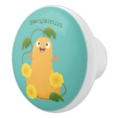 かわいいハッピーバターナットカボチャのグルドマンガ セラミックノブ (右)