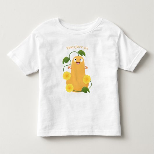 かわいいハッピーバターナットカボチャのグルドマンガ トドラーTシャツ (正面)