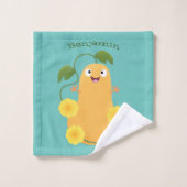 かわいいハッピーバターナットカボチャのグルドマンガ バスタオルセット (ウォッシュタオル)