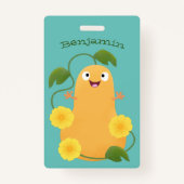 かわいいハッピーバターナットカボチャのグルドマンガ バッジ (正面)