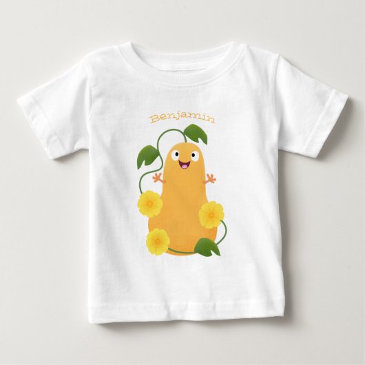 かわいいハッピーバターナットカボチャのグルドマンガ ベビーTシャツ (正面)