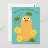 かわいいハッピーバターナットカボチャのグルドマンガ ポストカード (正面/裏面)