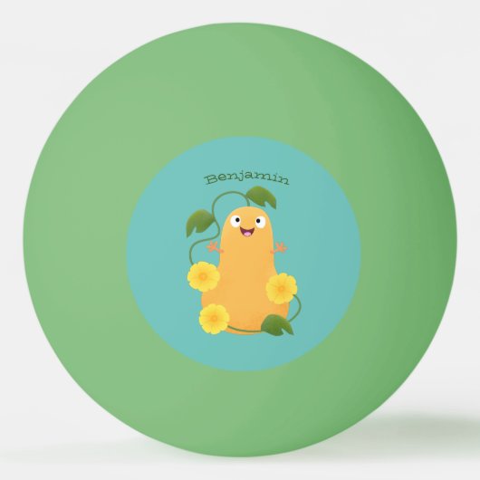 かわいいハッピーバターナットカボチャのグルドマンガ 卓球ボール (正面)