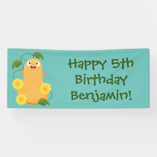 かわいいハッピーバターナットカボチャのグルドマンガ 横断幕 (横)