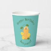 かわいいハッピーバターナットカボチャのグルドマンガ 紙コップ (裏面)