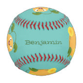 かわいいハッピーバターナットカボチャのグルドマンガ 野球ボール (裏面)