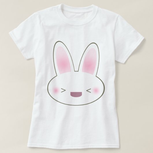 かわいいハッピーバニー Tシャツ (デザイン正面)