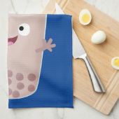 かわいいハッピーバブルティーボバ漫画のキャラクター キッチンタオル (四つ折り)