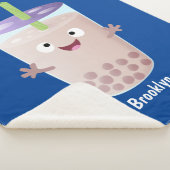 かわいいハッピーバブルティーボバ漫画のキャラクター シェルパブランケット (3/4)