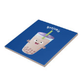 かわいいハッピーバブルティーボバ漫画のキャラクター タイル (側面)