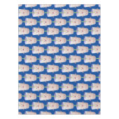 かわいいハッピーバブルティーボバ漫画のキャラクター テーブルクロス (正面)