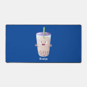 かわいいハッピーバブルティーボバ漫画のキャラクター デスクマット (正面)