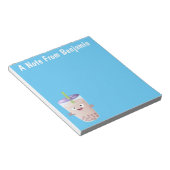 かわいいハッピーバブルティーボバ漫画のキャラクター ノートパッド (アングル)