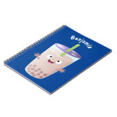 かわいいハッピーバブルティーボバ漫画のキャラクター ノートブック (左側)